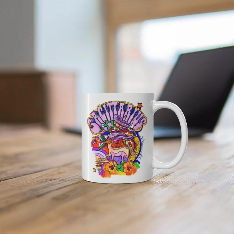 Tasses Sagittaire, idées cadeaux d'anniversaire de décembre || Tasse à café Sagittaire, idée cadeau Zodiaque Sagittaire, Zodiaque Sagittaire rose