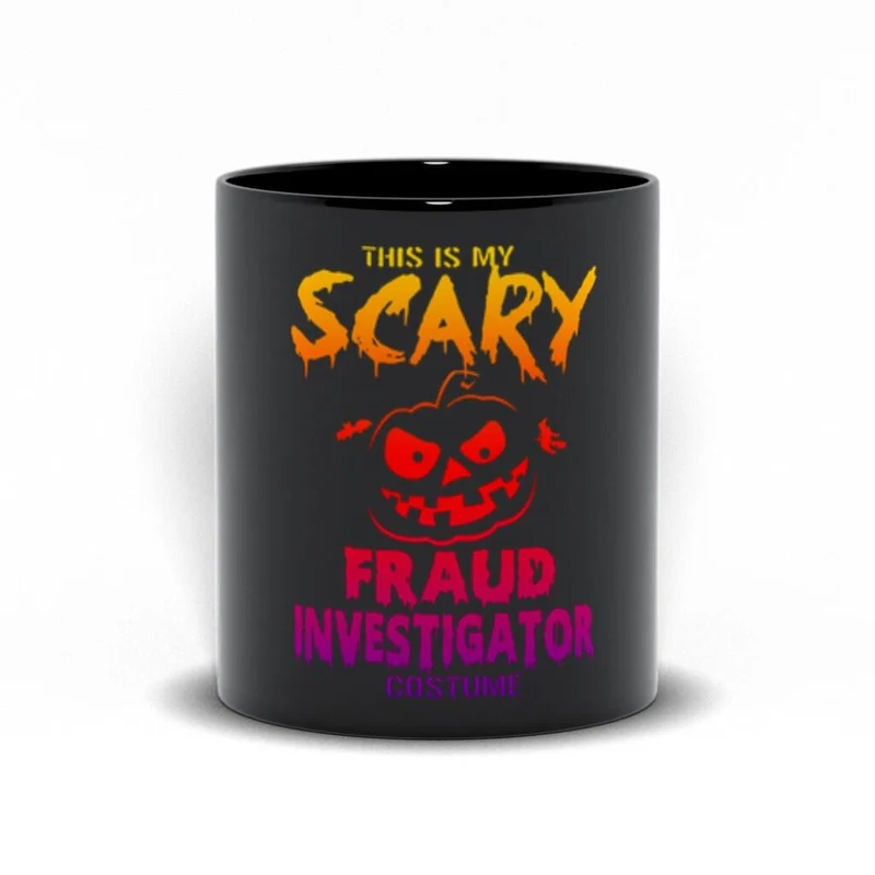 C’est mon costume effrayant d’enquêteur de fraude Tasses noires, Enquêteur drôle, Fraude drôle, Cadeau d’enquêteur