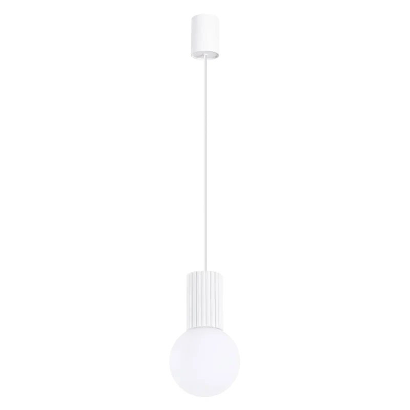 Suspension Aluminium/Verre Blanc Moderne Ronde