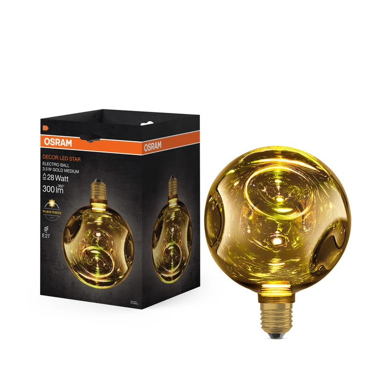 LAMPE LED DÉCORATIVE EN VERRE ÉLECTRO EN VERRE ÉLECTRO OR MOYEN