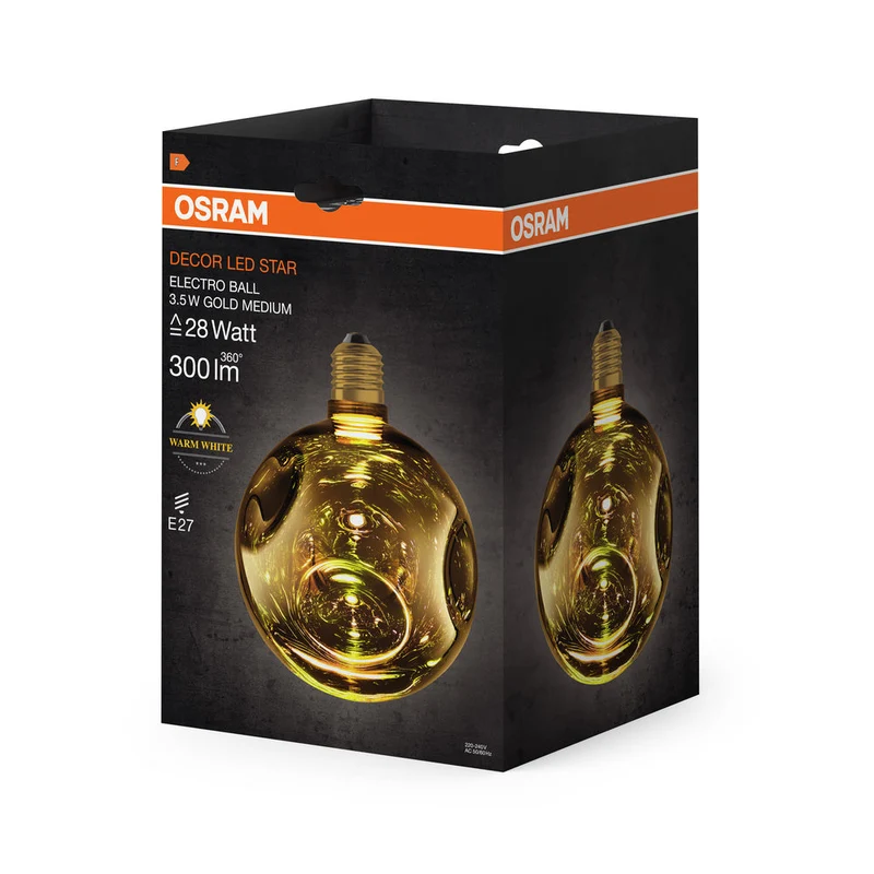 LAMPE LED DÉCORATIVE EN VERRE ÉLECTRO EN VERRE ÉLECTRO OR MOYEN