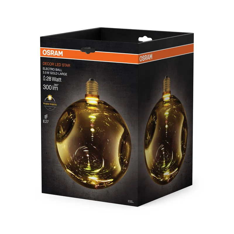 LAMPE LED DÉCORATIVE EN VERRE ÉLECTRO EN VERRE ÉLECTRO GRANDE OR
