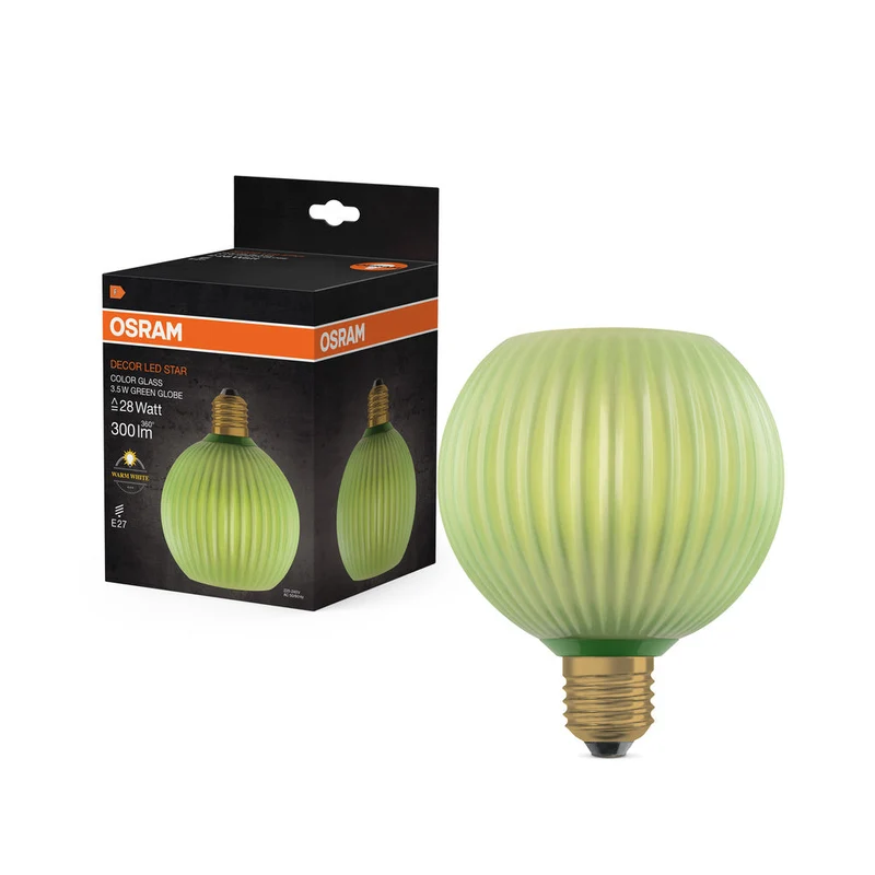 LAMPE LED DÉCORATIVE EN VERRE COLORÉ GLOBE EN VERRE COLORÉ VERT