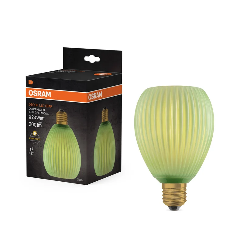 LAMPE LED DÉCORATIVE EN VERRE COLORÉ OVALE VERT