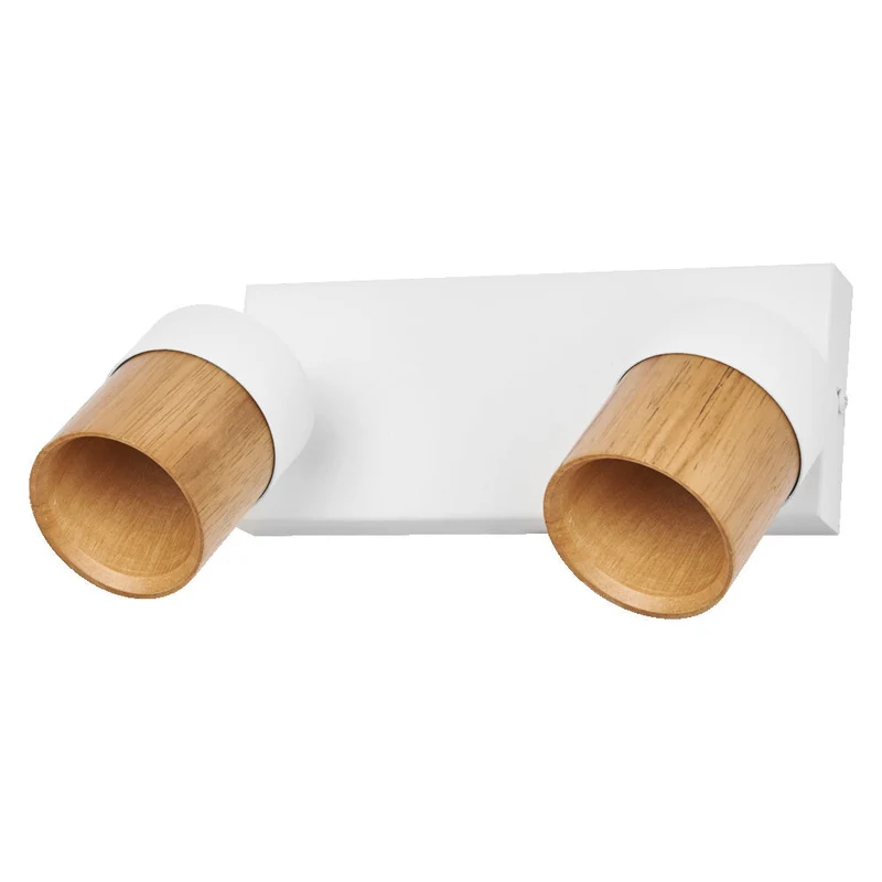 OSRAM LED Spot Half Wood Line lampe à poser 2xGU10 Blanc et décor bois