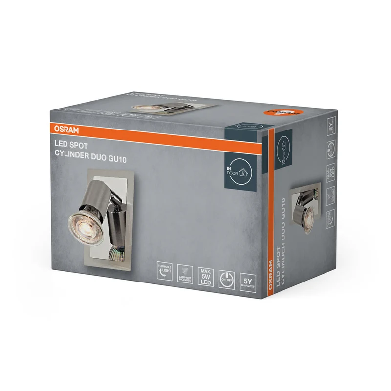 OSRAM LED Spot Cylinder Duo applique 1xGU10 Nickel brossé