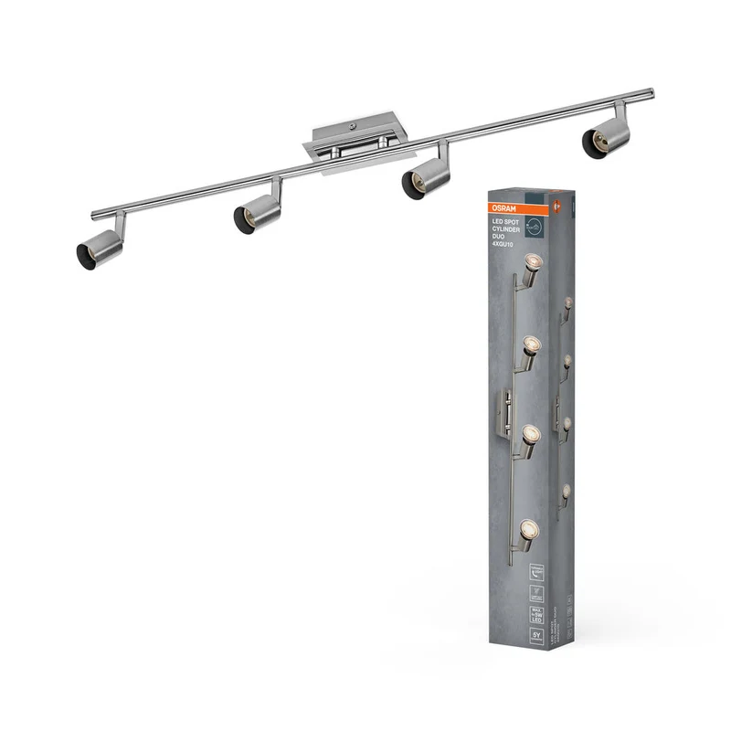 OSRAM LED Spot Cylinder Duo lampe à poser 4xGU10 Nickel brossé
