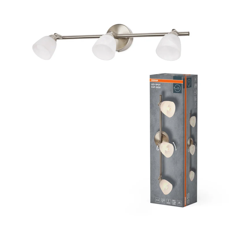 OSRAM LED Spot Cup lampe à poser 3xG9 Nickel brossé