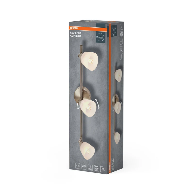 OSRAM LED Spot Cup lampe à poser 3xG9 Nickel brossé