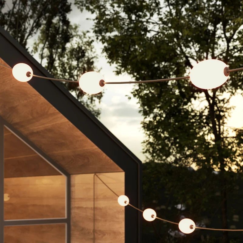 Guirlande lumineuse 12 points lumineux d'extérieur IP67 Vert olive - Marina12