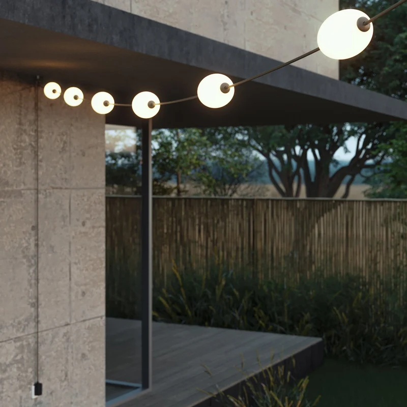 Guirlande lumineuse 6 points lumineux d’extérieur IP67 Vert olive - Marina6