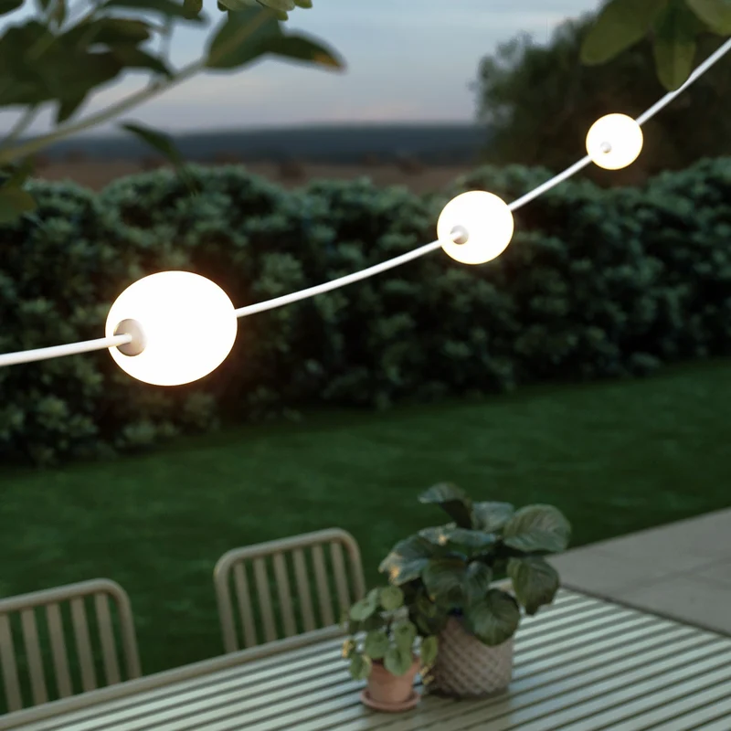 Guirlande lumineuse 3 points lumineux d'extérieur IP67 Blanc sable - Marina3