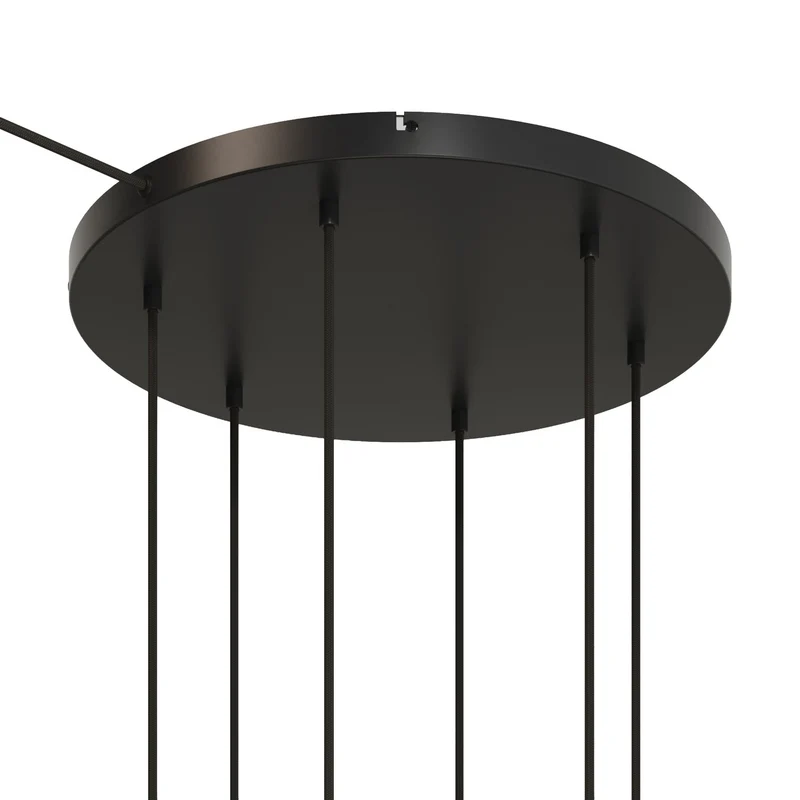 Pavillon rond en aluminium Ø 50 cm avec équerre et Câble de mise à la terre, avec 6 trous frontaux - Noir