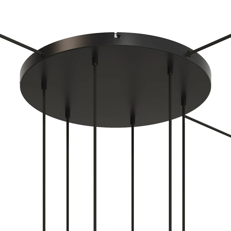 Pavillon rond en aluminium Ø 50 cm avec équerre et Câble de mise à la terre, avec 6 trous frontaux - Noir