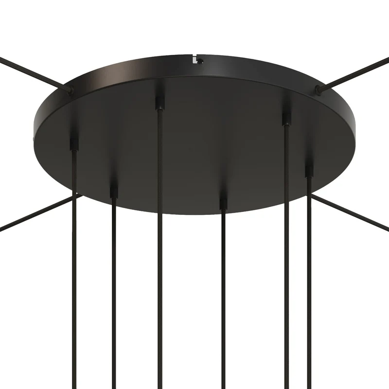 Pavillon rond en aluminium Ø 50 cm avec équerre et Câble de mise à la terre, avec 6 trous frontaux - Noir