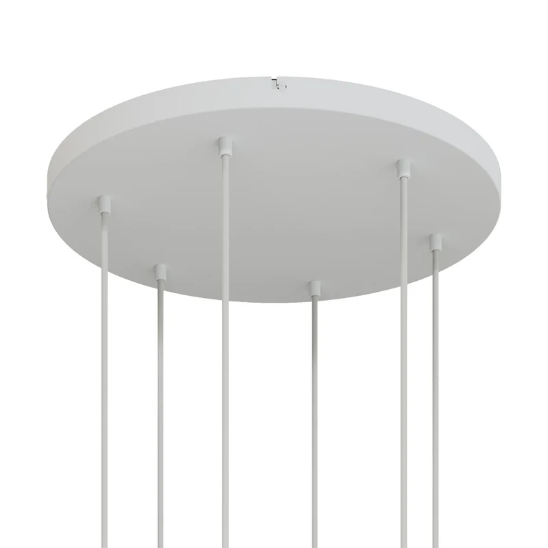 Pavillon rond en aluminium Ø 50 cm avec étrier et câble de mise à la terre, avec 6 trous frontaux - Blanc Mat