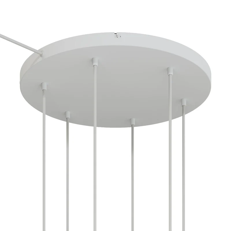 Pavillon rond en aluminium Ø 50 cm avec étrier et câble de mise à la terre, avec 6 trous frontaux - Blanc Mat