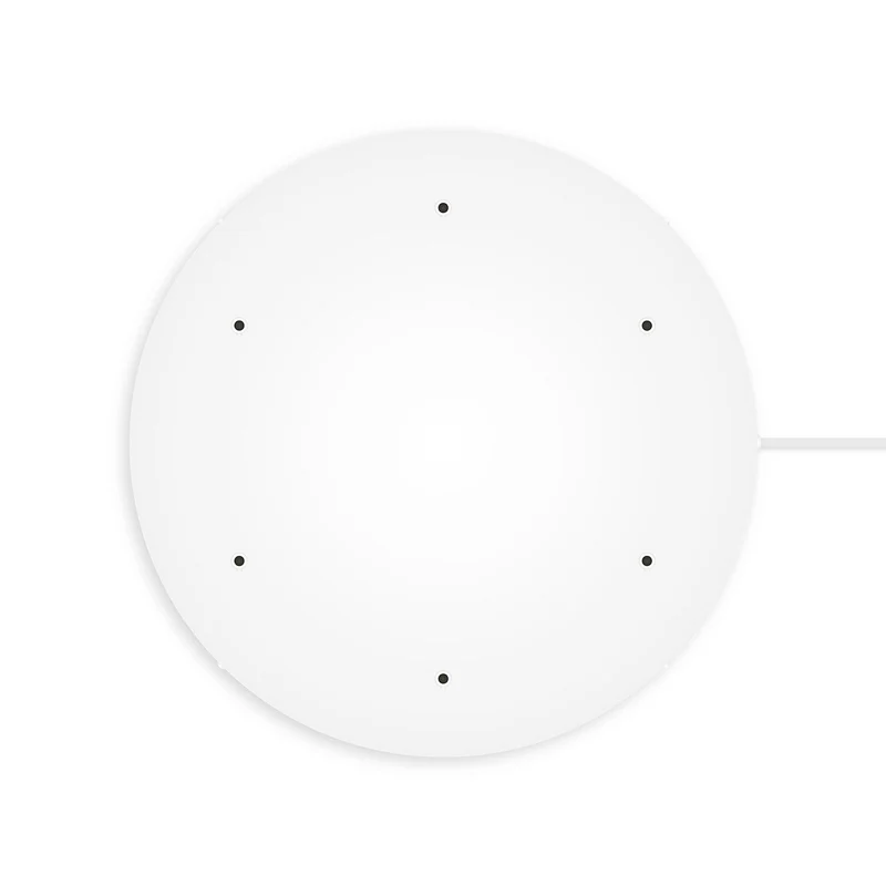 Pavillon rond en aluminium Ø 50 cm avec étrier et câble de mise à la terre, avec 6 trous frontaux - Blanc Mat