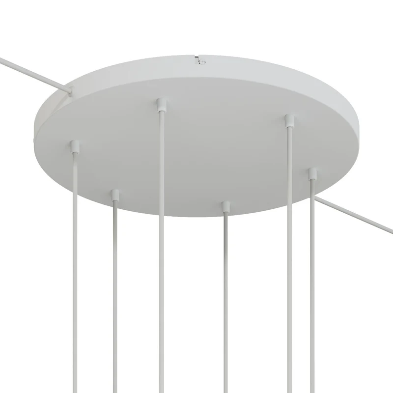 Pavillon rond en aluminium Ø 50 cm avec étrier et câble de mise à la terre, avec 6 trous frontaux - Blanc Mat