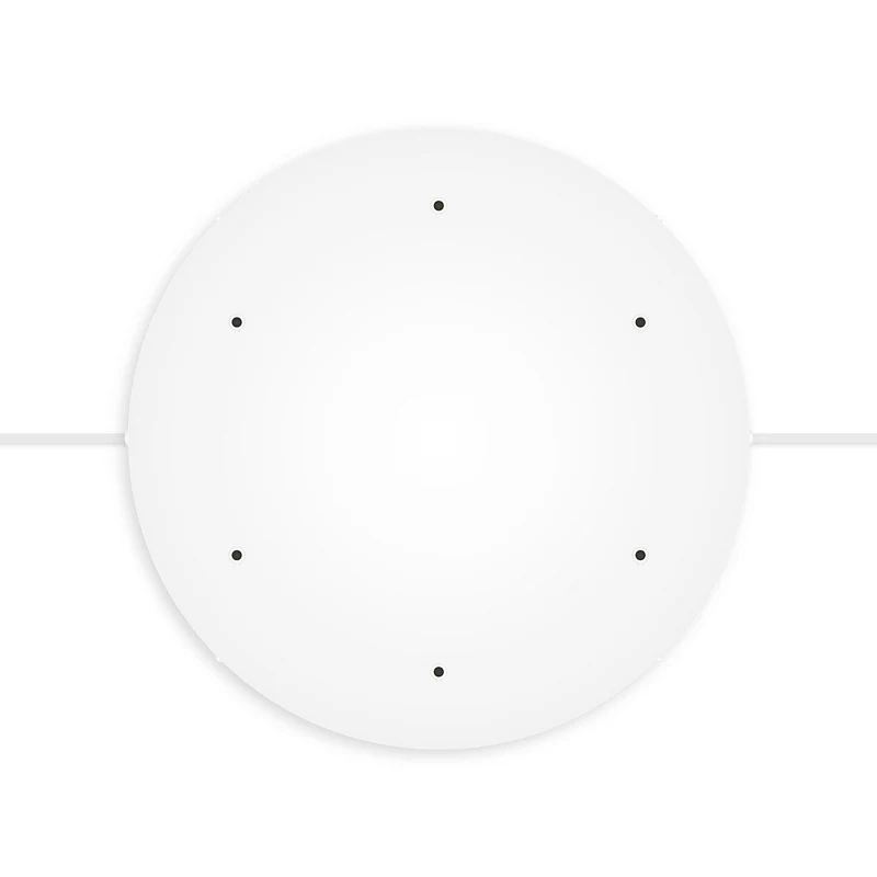 Pavillon rond en aluminium Ø 50 cm avec étrier et câble de mise à la terre, avec 6 trous frontaux - Blanc Mat