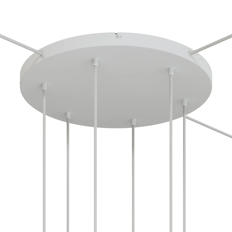 Pavillon rond en aluminium Ø 50 cm avec étrier et câble de mise à la terre, avec 6 trous frontaux - Blanc Mat