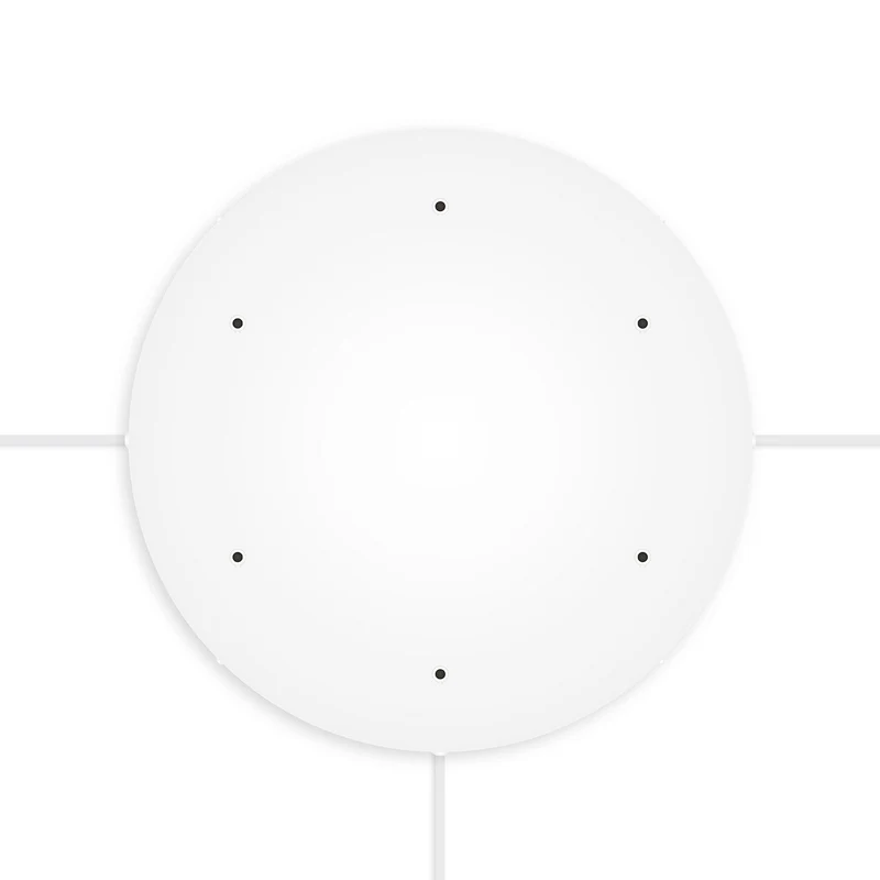 Pavillon rond en aluminium Ø 50 cm avec étrier et câble de mise à la terre, avec 6 trous frontaux - Blanc Mat