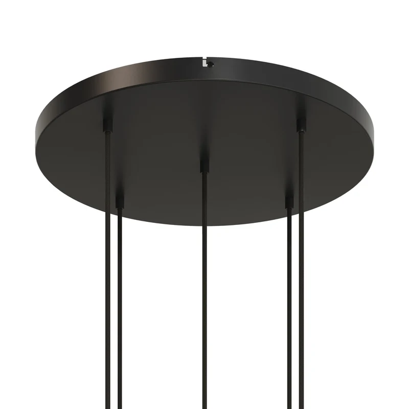 Pavillon rond en aluminium Ø 50 cm avec étrier et câble de mise à la terre, avec 5 trous frontaux - Noir