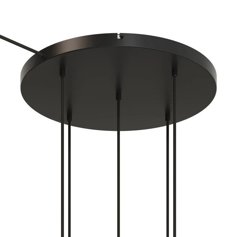 Pavillon rond en aluminium Ø 50 cm avec étrier et câble de mise à la terre, avec 5 trous frontaux - Noir