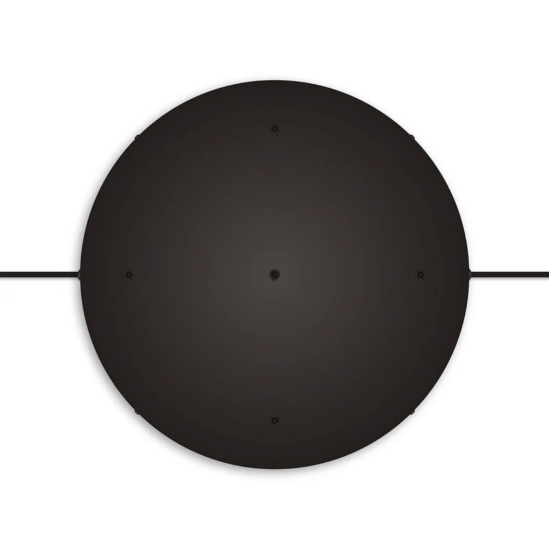Pavillon rond en aluminium Ø 50 cm avec étrier et câble de mise à la terre, avec 5 trous frontaux - Noir