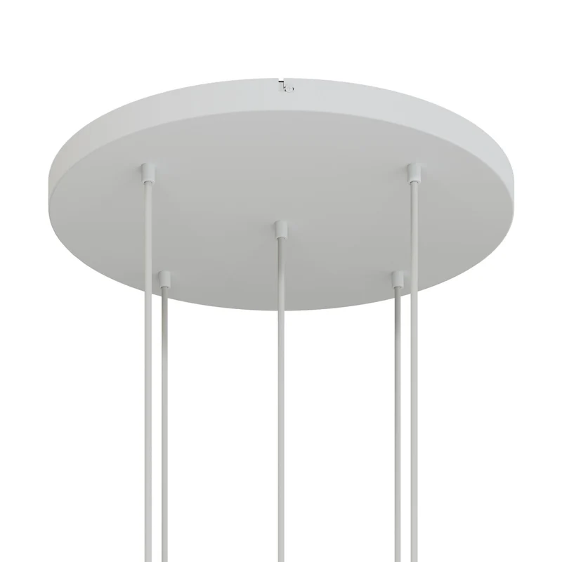 Pavillon rond en aluminium Ø 50 cm avec étrier et câble de mise à la terre, avec 5 trous frontaux - Blanc Mat