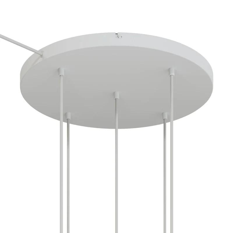 Pavillon rond en aluminium Ø 50 cm avec étrier et câble de mise à la terre, avec 5 trous frontaux - Blanc Mat