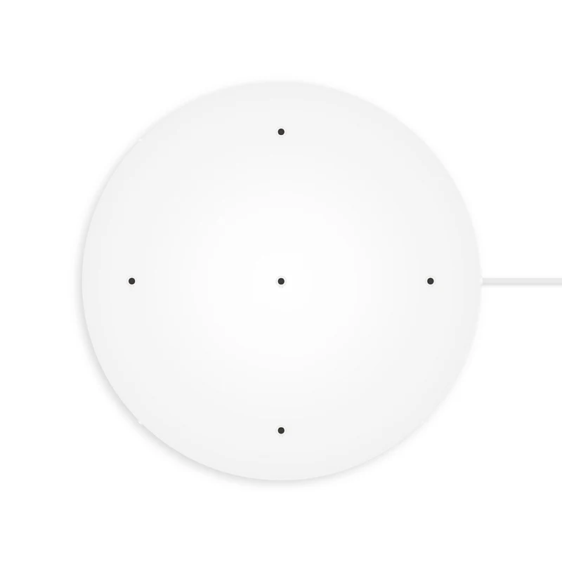 Pavillon rond en aluminium Ø 50 cm avec étrier et câble de mise à la terre, avec 5 trous frontaux - Blanc Mat