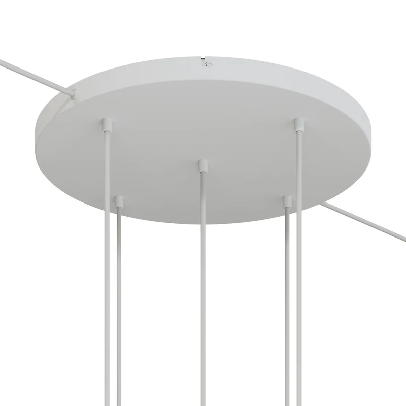 Pavillon rond en aluminium Ø 50 cm avec étrier et câble de mise à la terre, avec 5 trous frontaux - Blanc Mat