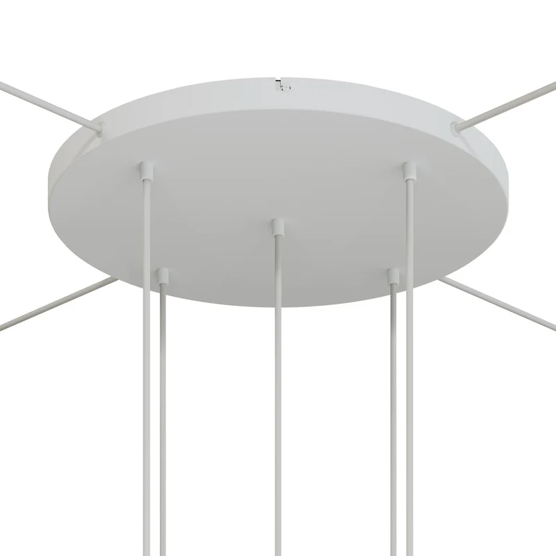 Pavillon rond en aluminium Ø 50 cm avec étrier et câble de mise à la terre, avec 5 trous frontaux - Blanc Mat