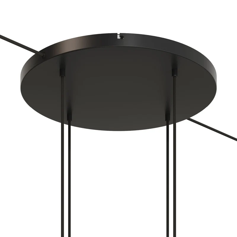 Pavillon rond en aluminium Ø 50 cm avec étrier et câble de mise à la terre, avec 4 trous frontaux - Noir