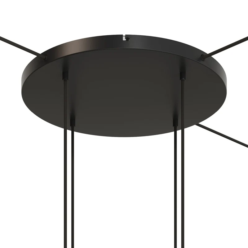 Pavillon rond en aluminium Ø 50 cm avec étrier et câble de mise à la terre, avec 4 trous frontaux - Noir