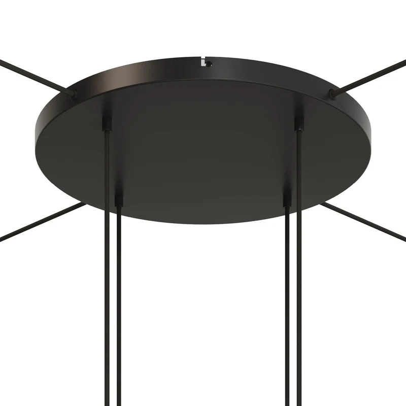 Pavillon rond en aluminium Ø 50 cm avec étrier et câble de mise à la terre, avec 4 trous frontaux - Noir