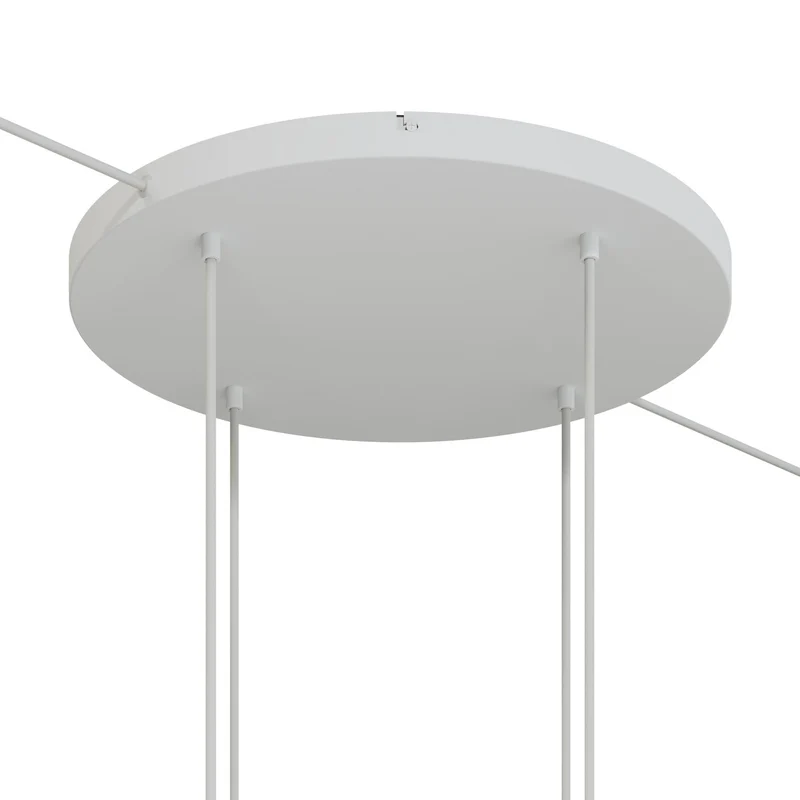 Pavillon rond en aluminium Ø 50 cm avec étrier et câble de mise à la terre, avec 4 trous frontaux - Blanc Mat