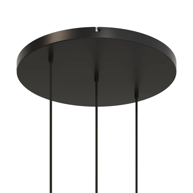 Pavillon rond en aluminium Ø 50 cm avec équerre et Câble de mise à la terre, avec 3 trous en ligne frontaux - Noir