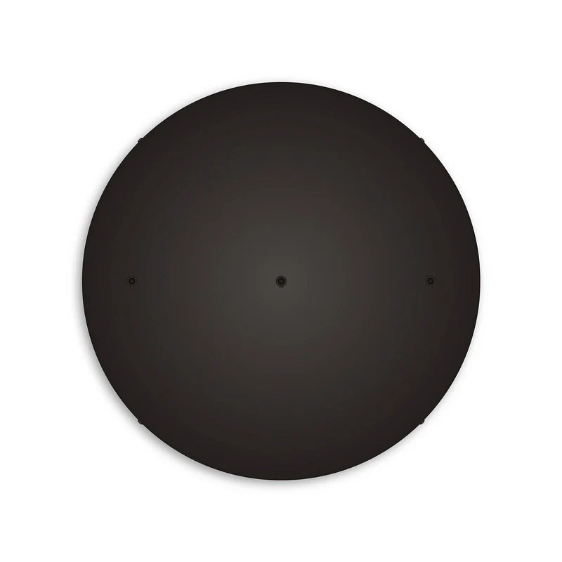 Pavillon rond en aluminium Ø 50 cm avec équerre et Câble de mise à la terre, avec 3 trous en ligne frontaux - Noir