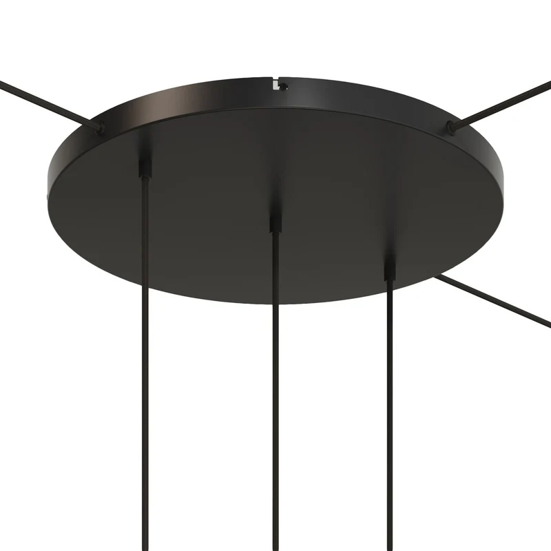 Pavillon rond en aluminium Ø 50 cm avec équerre et Câble de mise à la terre, avec 3 trous en ligne frontaux - Noir