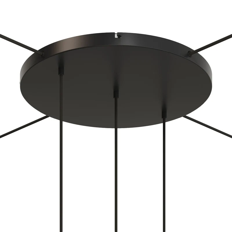 Pavillon rond en aluminium Ø 50 cm avec équerre et Câble de mise à la terre, avec 3 trous en ligne frontaux - Noir