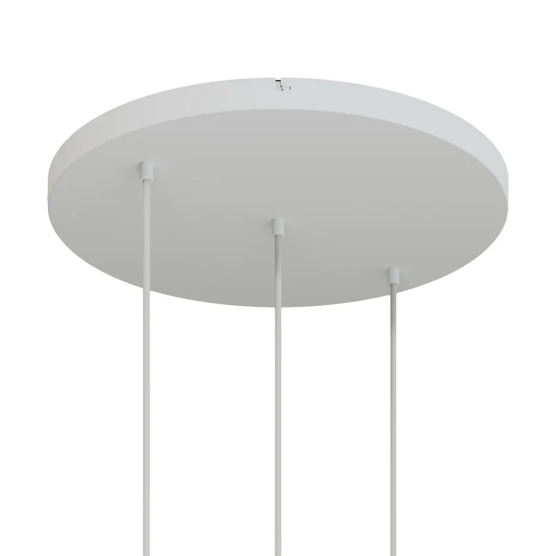 Pavillon rond en aluminium Ø 50 cm avec équerre et Câble de mise à la terre, avec 3 trous en ligne frontaux - Blanc Mat