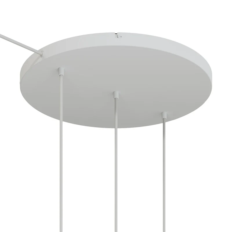 Pavillon rond en aluminium Ø 50 cm avec équerre et Câble de mise à la terre, avec 3 trous en ligne frontaux - Blanc Mat