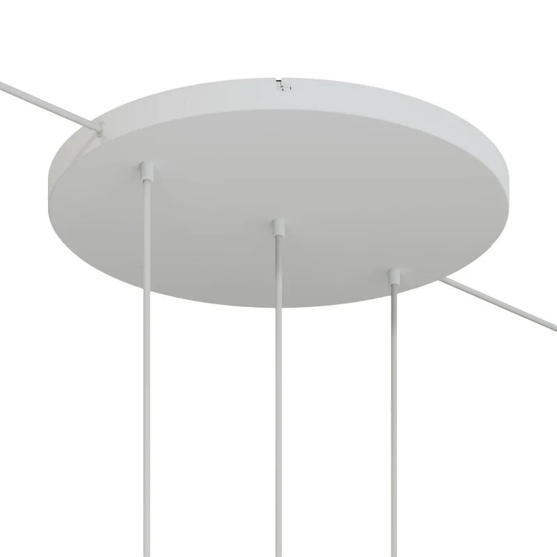 Pavillon rond en aluminium Ø 50 cm avec équerre et Câble de mise à la terre, avec 3 trous en ligne frontaux - Blanc Mat