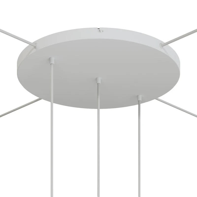 Pavillon rond en aluminium Ø 50 cm avec équerre et Câble de mise à la terre, avec 3 trous en ligne frontaux - Blanc Mat