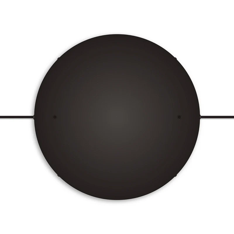 Pavillon rond en aluminium Ø 50 cm avec équerre et Câble de mise à la terre, avec 2 trous frontaux - Noir