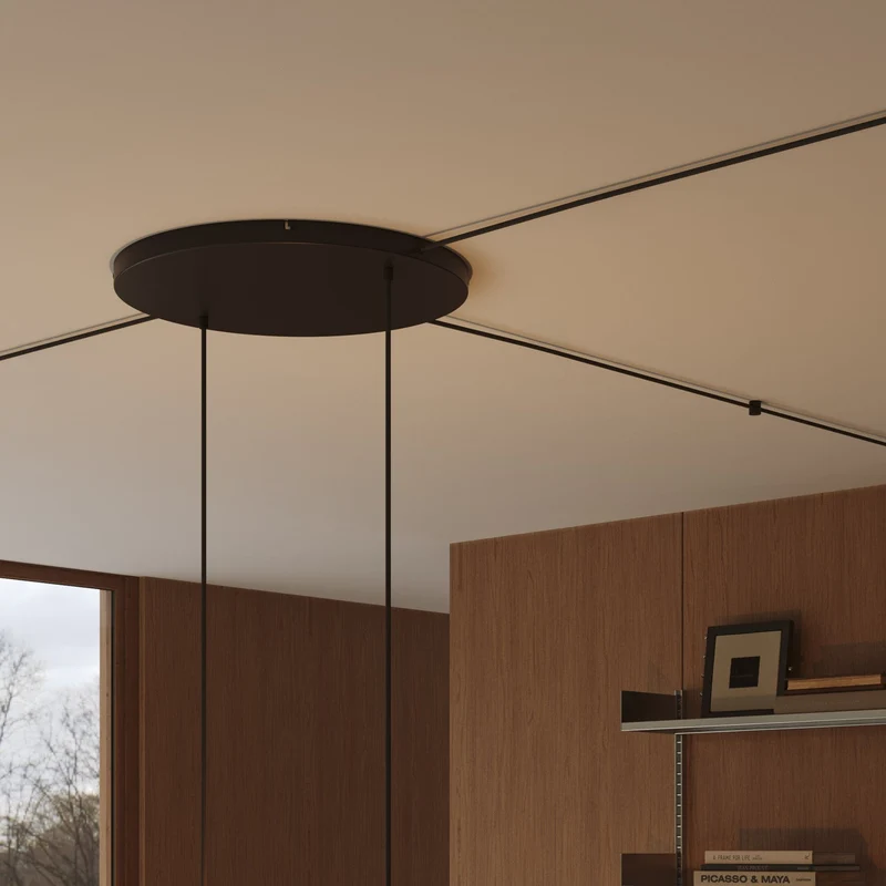 Pavillon rond en aluminium Ø 50 cm avec équerre et Câble de mise à la terre, avec 2 trous frontaux - Noir