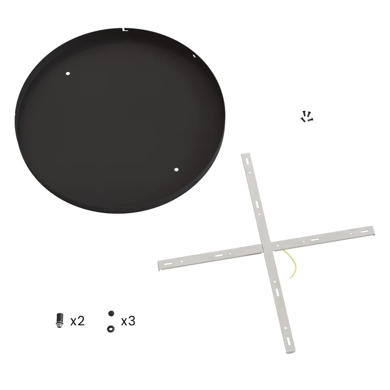Pavillon rond en aluminium Ø 50 cm avec équerre et Câble de mise à la terre, avec 2 trous frontaux - Noir