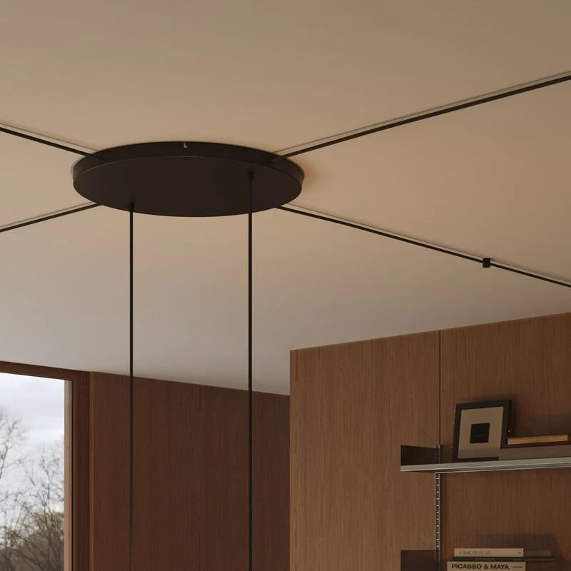 Pavillon rond en aluminium Ø 50 cm avec équerre et Câble de mise à la terre, avec 2 trous frontaux - Noir